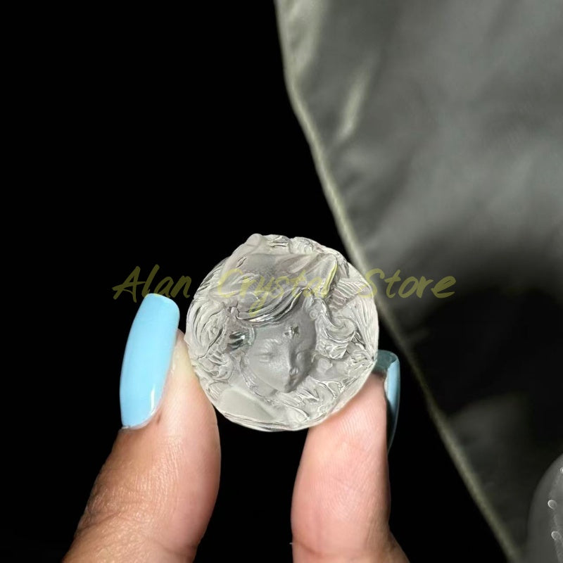 Natural Clear Quartz Spirit Fox Ball,High Quality Clear Quartz.