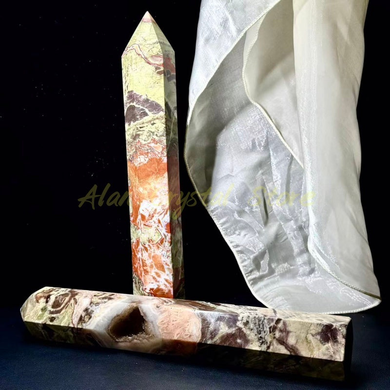 Natural Money Agate Tower,Large Size Tower.