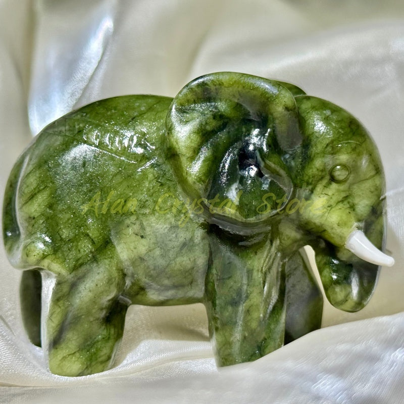 Natural Xiuyan Jade Elephant.1PC