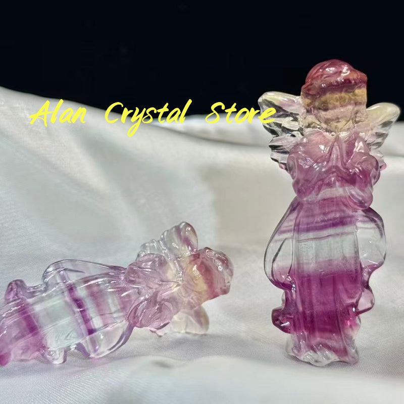 Candy Fluorite Angel Carving