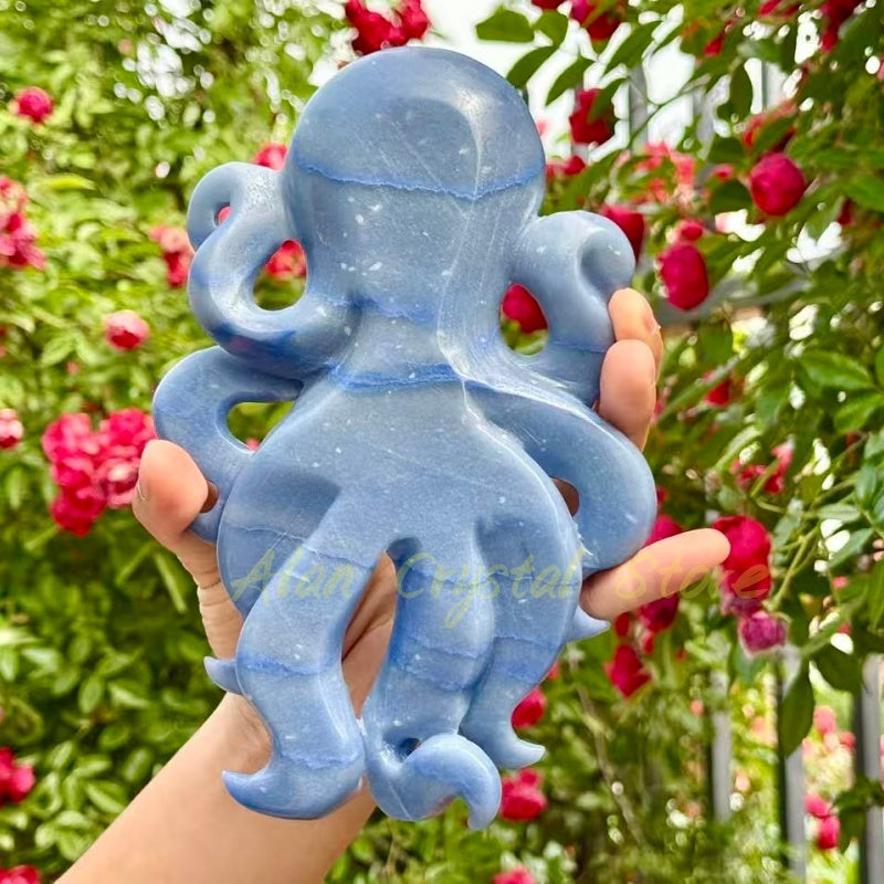 Blue Aventurine Octopus Carving