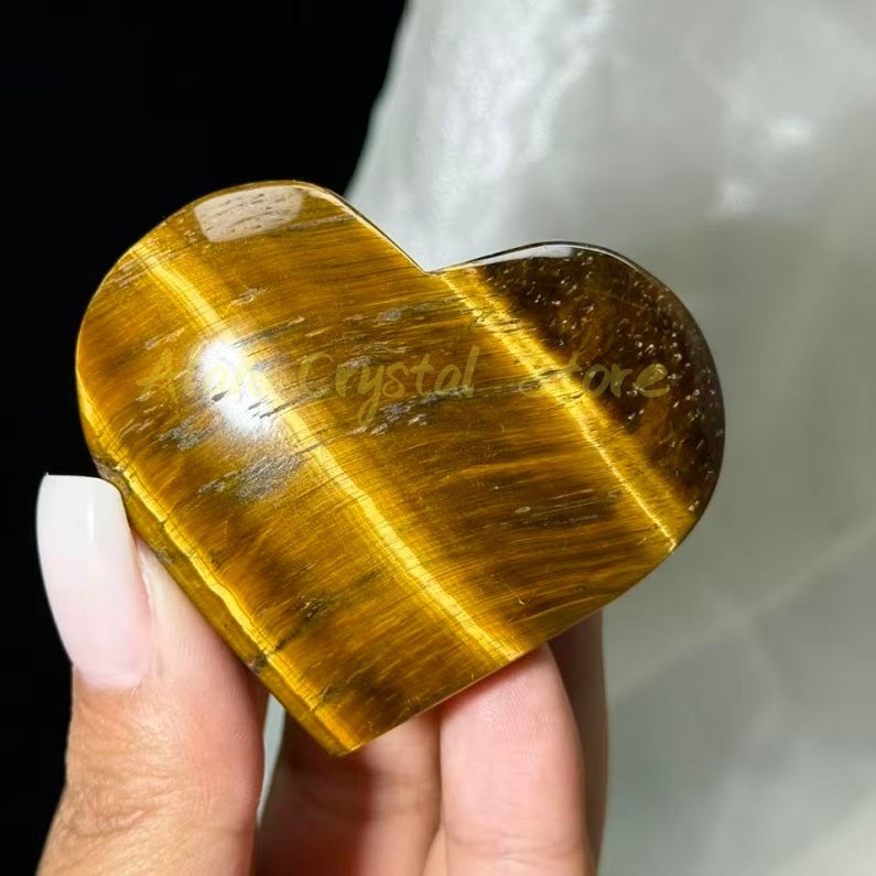 Tiger Eye Stone Heart