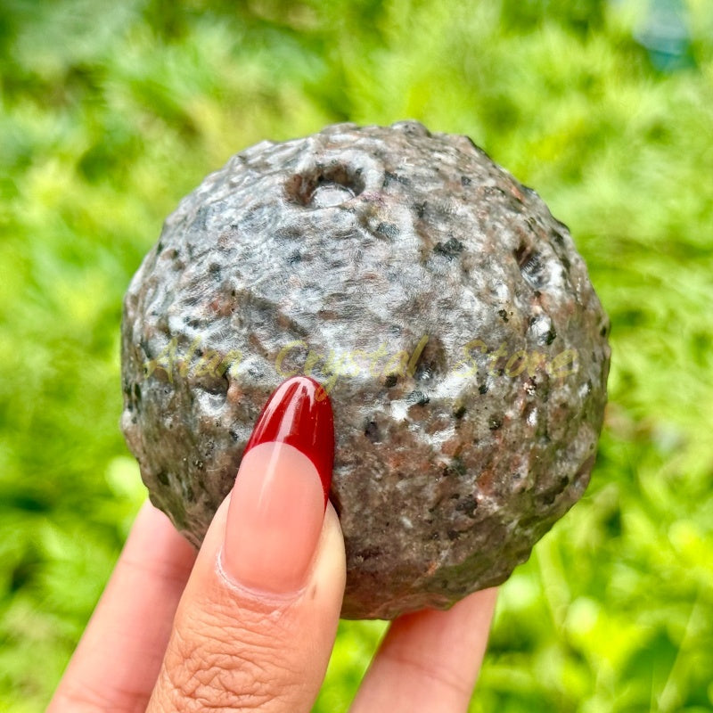 Natural Yooperlite Moon Ball Carving.