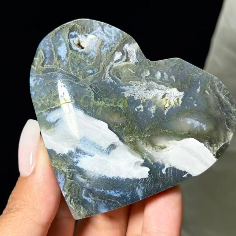 Moss Agate Heart