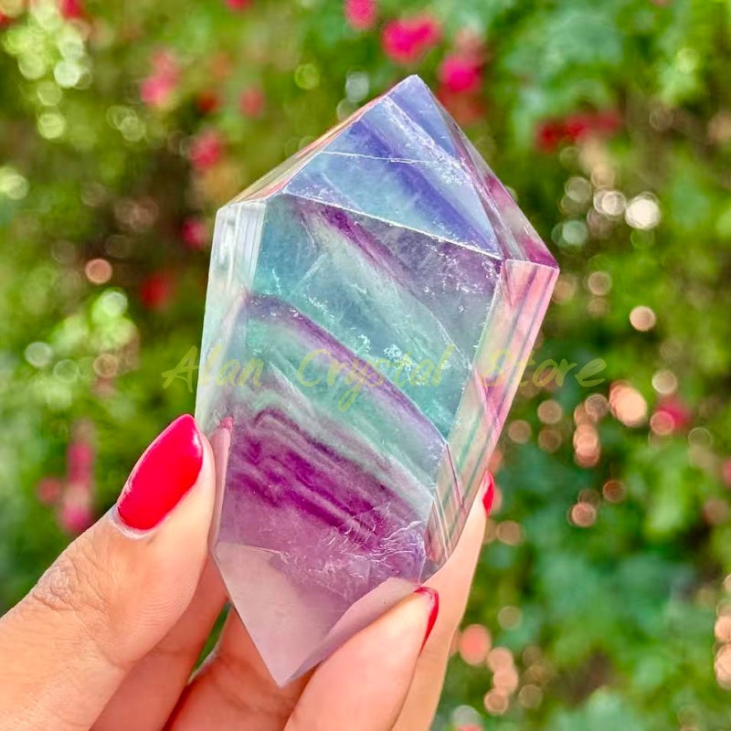 Rainbow Fluorite Double Points