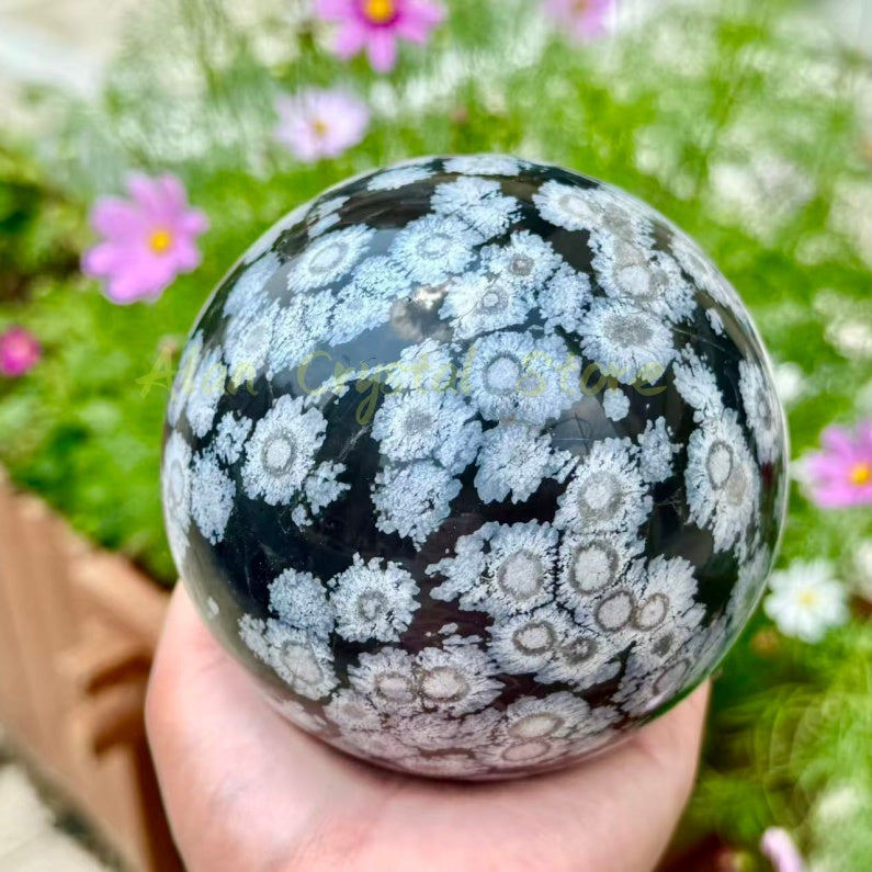 Snowflake Obsidian Sphere
