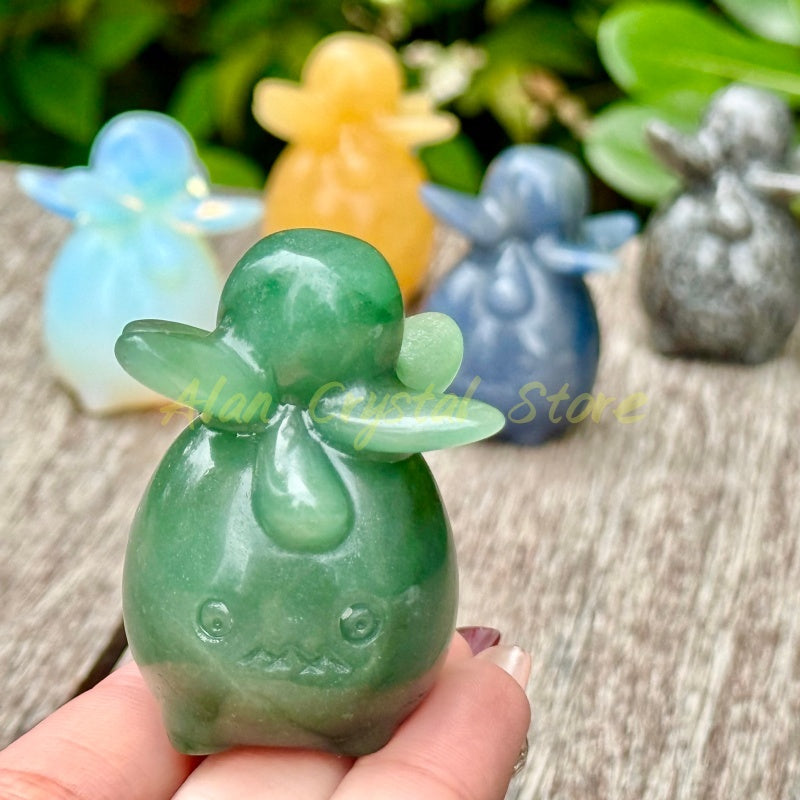 Natural Crystal Quartz Oddish Carving.1PC
