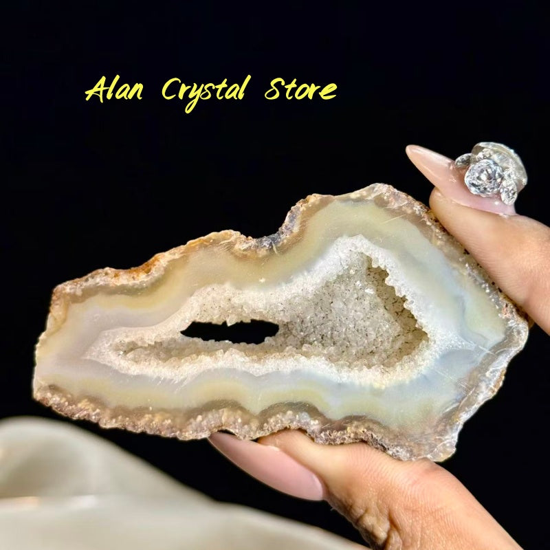 Druzy Agate Geode Slice