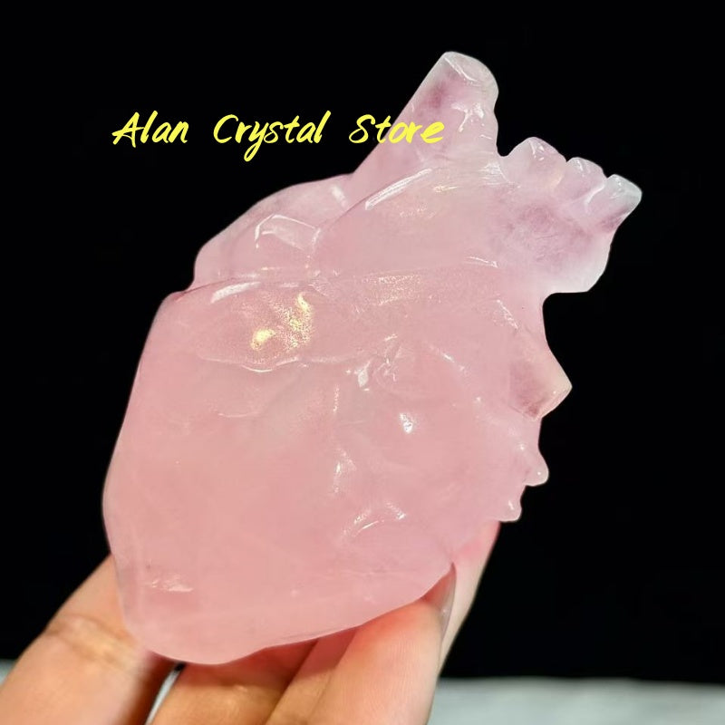 Rose Quartz Heart Carving