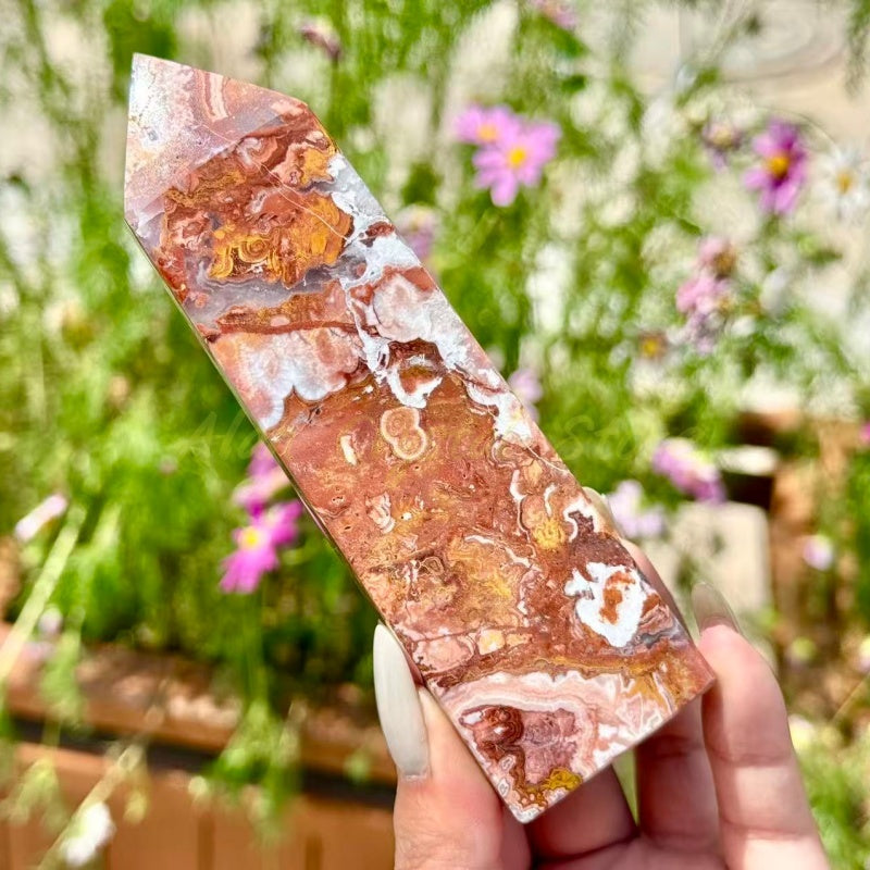 Pink Mexico Agate Tower
