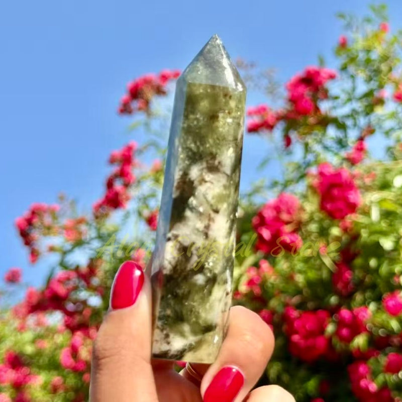 Natural Green Mica Points