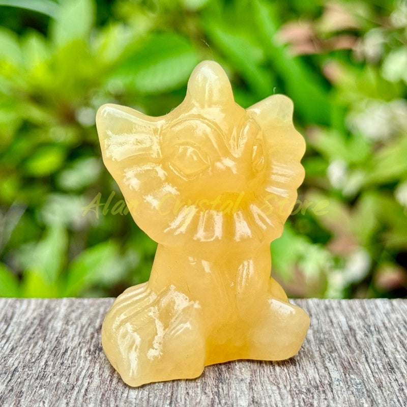 Natural Yellow Calcite Vaporeon Carving.1PC