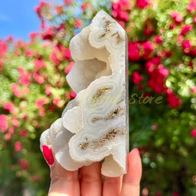 Druzy Moss Agate Tower