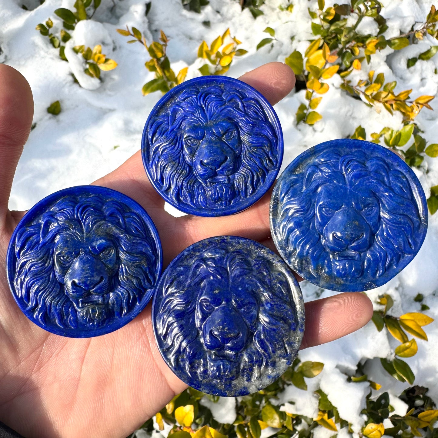 Lapis Lazuli Lion Carving