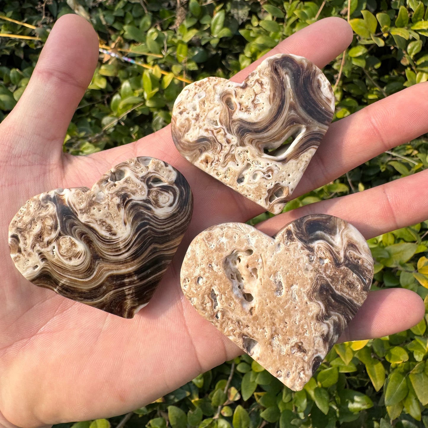 Amber Calcite Heart