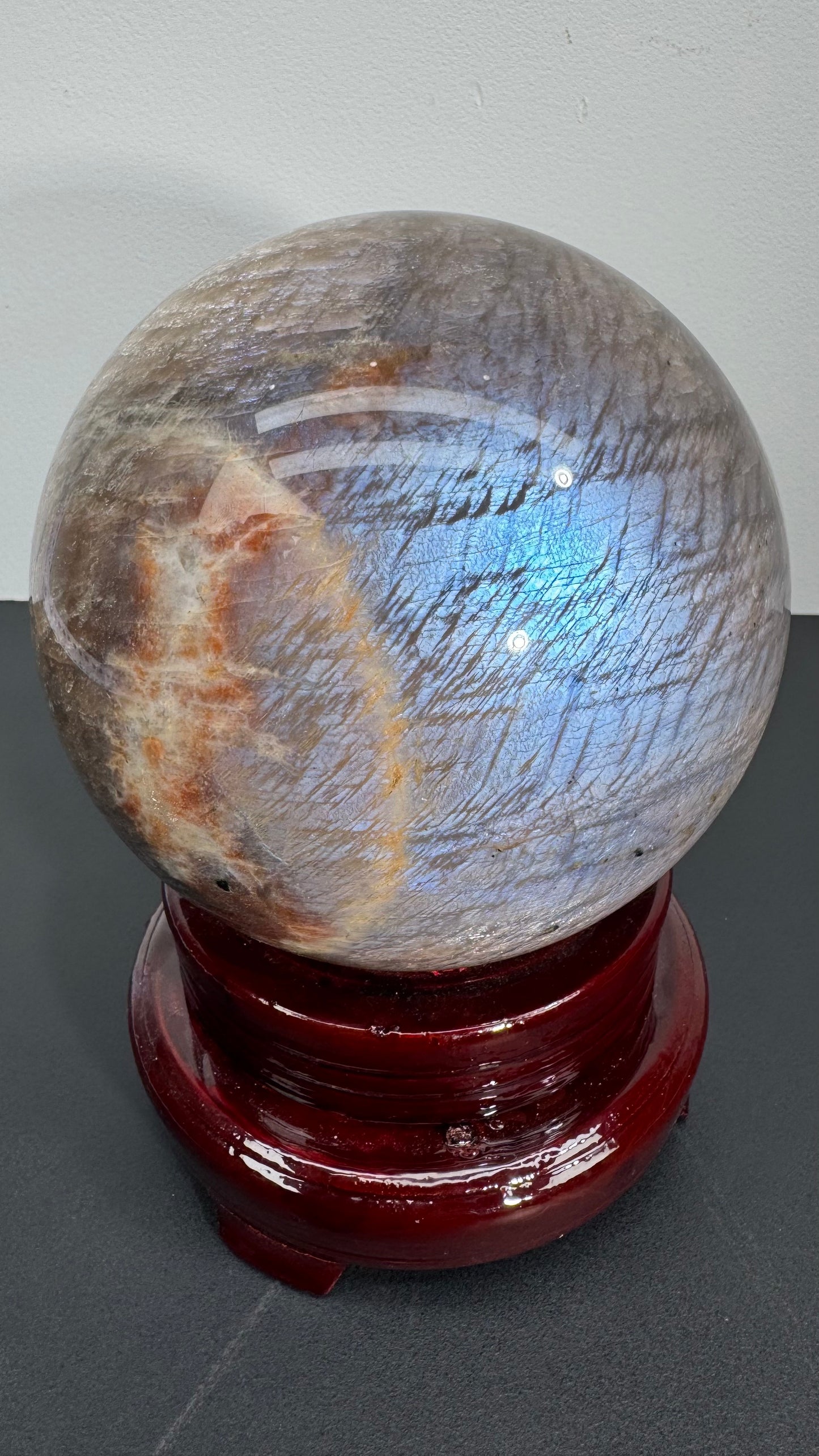 Big Blue Moon Stone Sphere