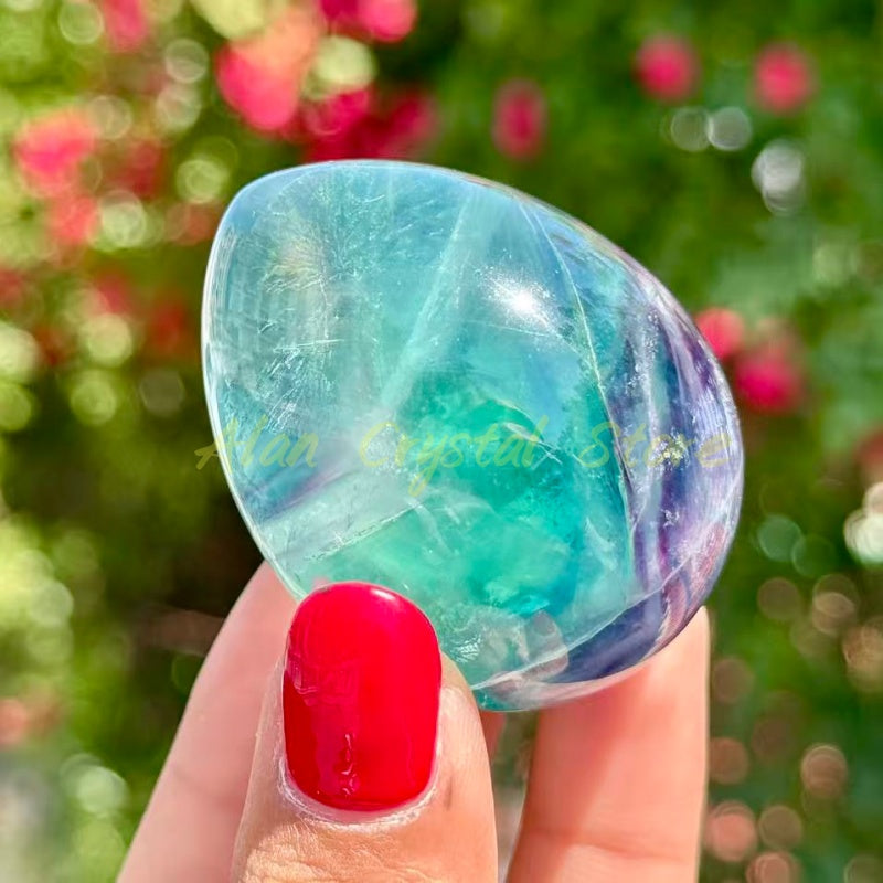 Rainbow Fluorite Egg Carving
