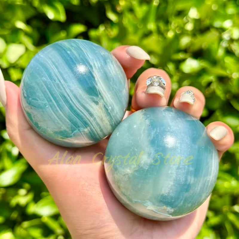 Natural Blue Onyx Sphere.