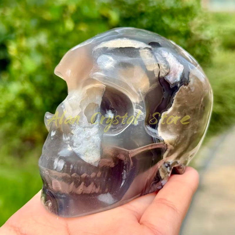 Natural Volcanic Agate Skull.1PC