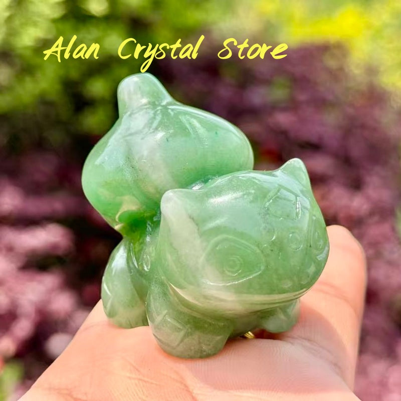 Green Aventurine Bulbasaur Carving