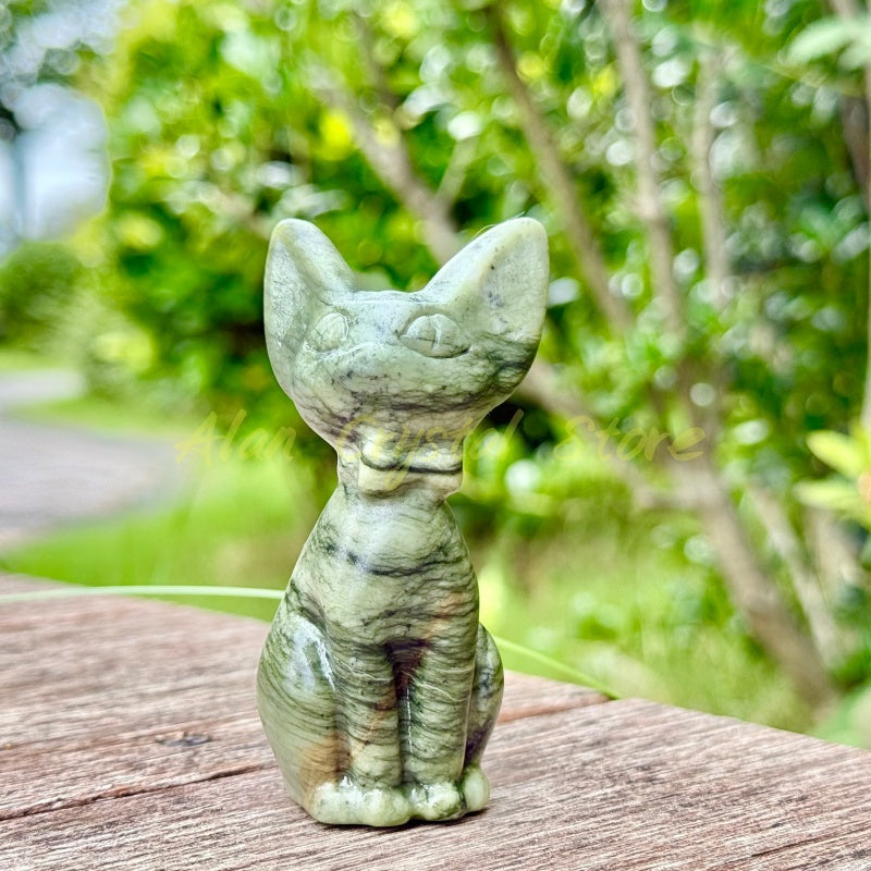 Natural Hsiuyen Jade Gigi Cat Carving.1PC