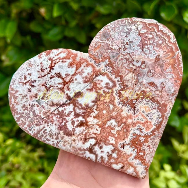 Pink Mexican Agate Heart.