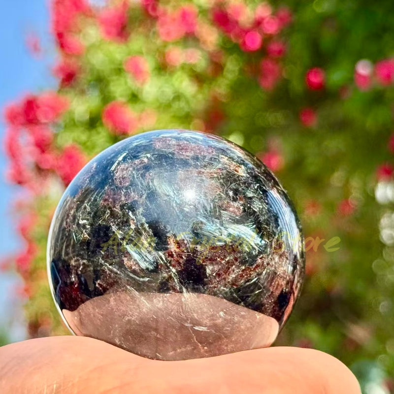 Astrophyllite & Garnet Sphere