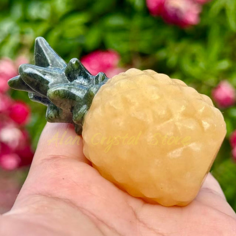 Yellow Calcite Pineapple Carving