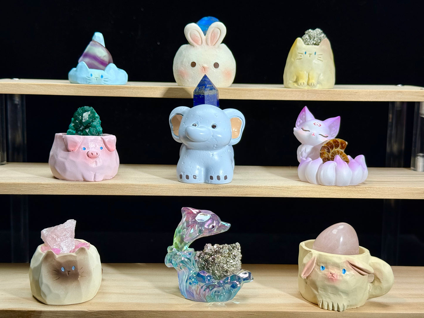Natural Crystal Stone mystery box,Cute Pet Base,Raw Stone