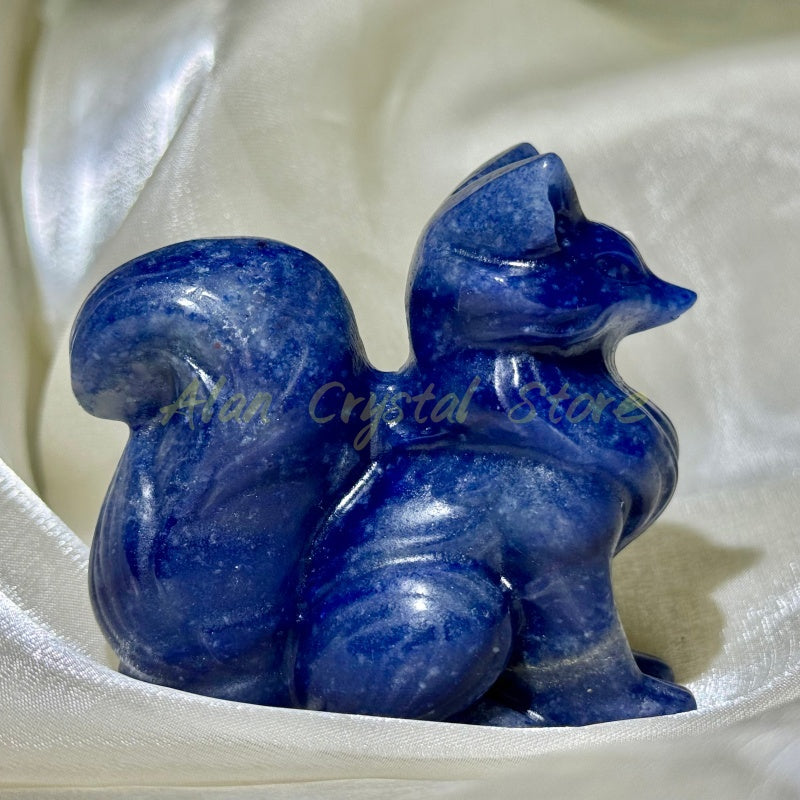 Natural Blue Aventurine Fox.1PC