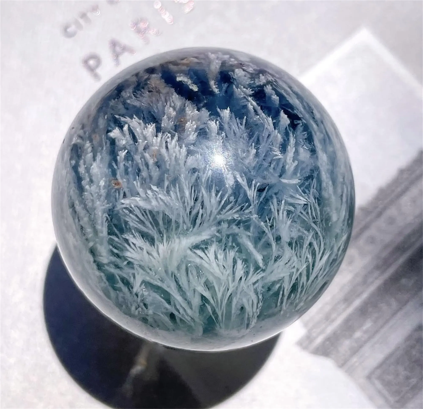 Natural Feather Fluorite Sphere,High Quality Ball.