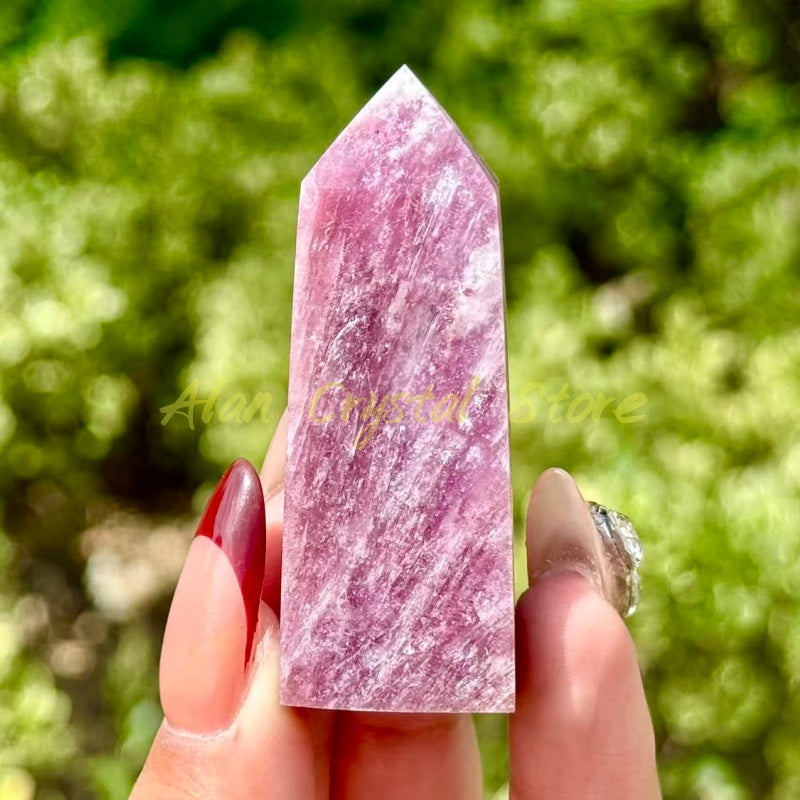 Natural Plum Tourmaline Tower Carving.1PC