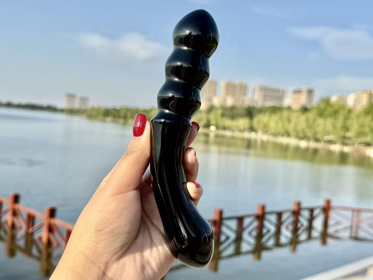 7"+ Natural Obsidian Hand Carved Massage Stick,Crystal Quartz Stick,High Quality Pink Gemstone Massage Wand,Quartz Healing Gemstone Gift for Woman