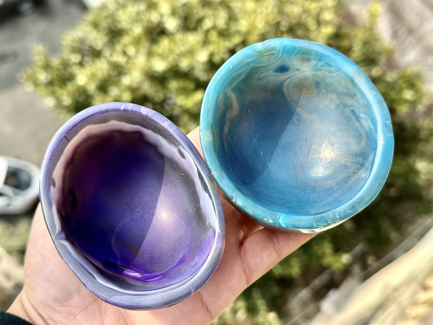 3 inches+ Rainbow Agate Bowl.Hand Carved Bowl.
