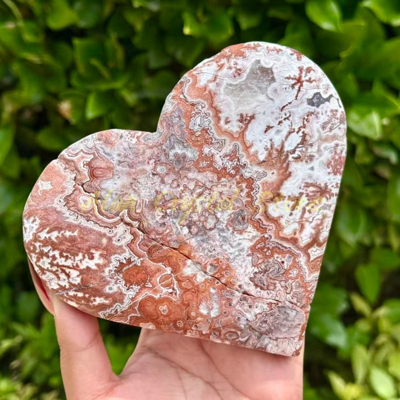 Pink Mexican Agate Heart.