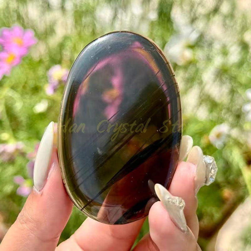 Ice Obsidian Palm Stone