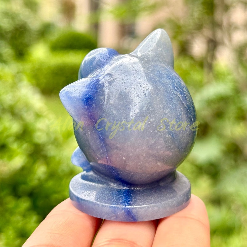 Natural Blue Aventurine Jigglypuff Carving.1PC