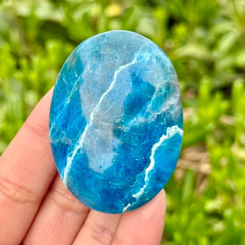 Natural Blue Apatite palm stone.1PC