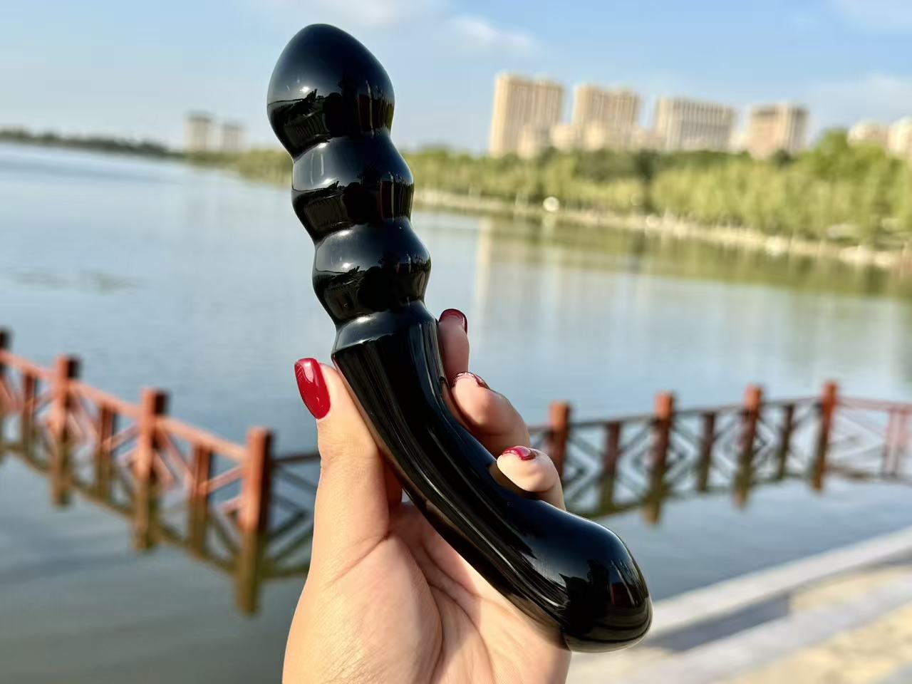 7"+ Natural Obsidian Hand Carved Massage Stick,Crystal Quartz Stick,High Quality Pink Gemstone Massage Wand,Quartz Healing Gemstone Gift for Woman