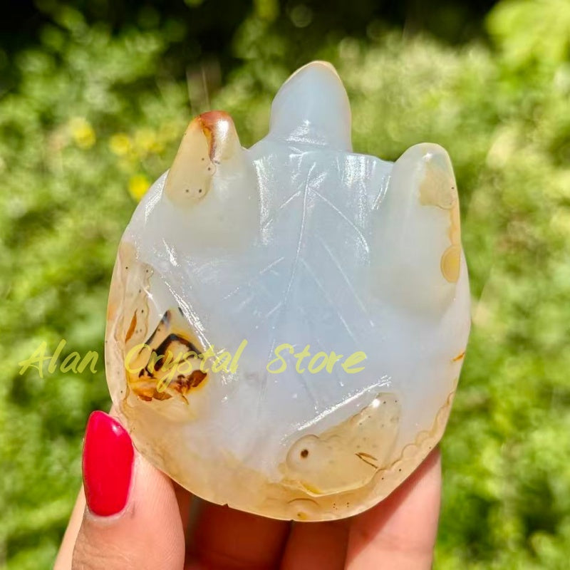 3" Natural Agate Geode Turtle.