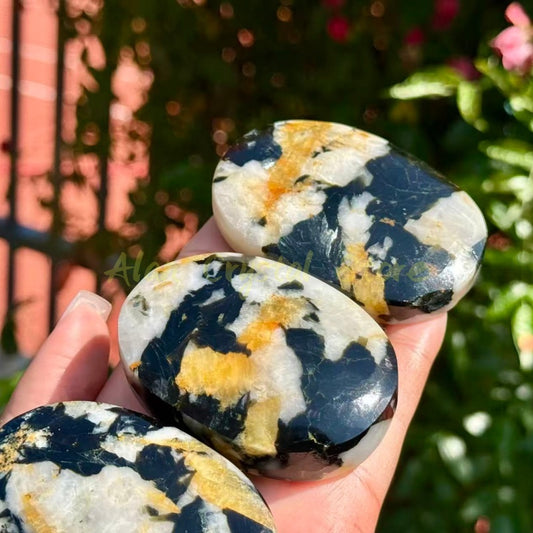 Yellow Tourmaline Mica Palm Stone
