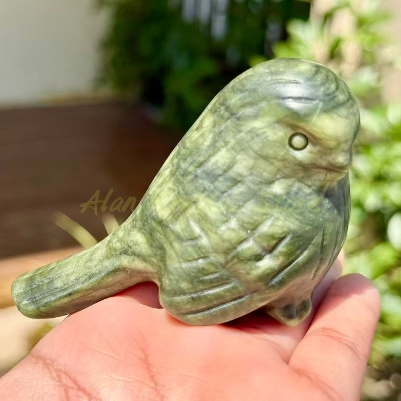 Green Jade Bird Carving