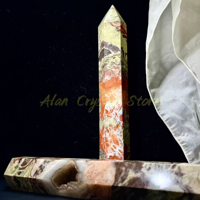 Natural Money Agate Tower,Large Size Tower.