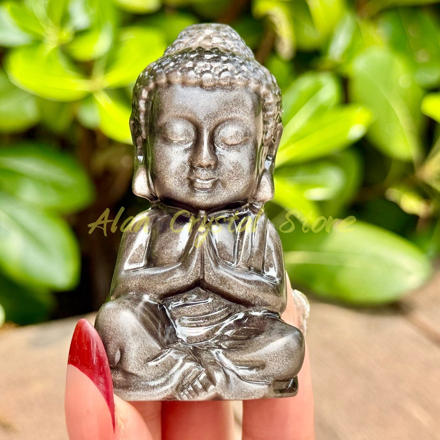Natural Silver Obsidian Buddha Carving.1PC