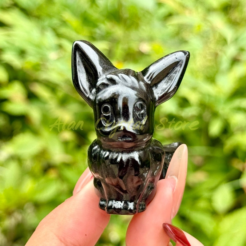 Natural Obsidian Eevee,Pokemon Carving.1PC