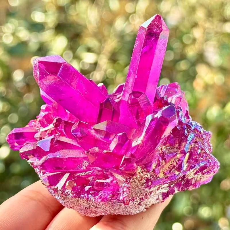 Electroplate Crystal Quartz Cluster.1PC