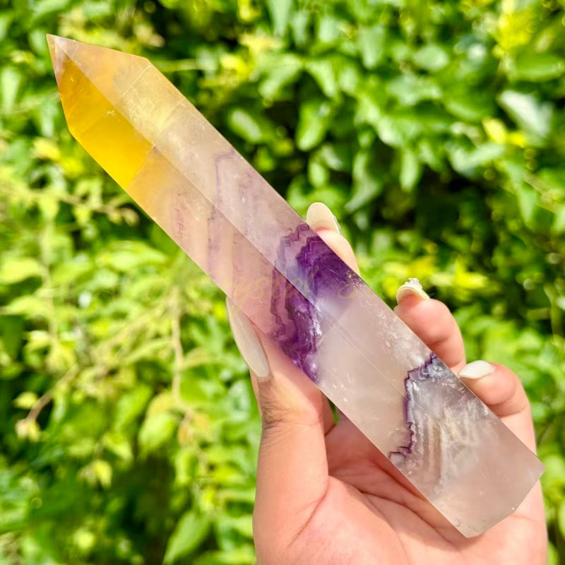 Yellow Colorful Fluorite Big Tower
