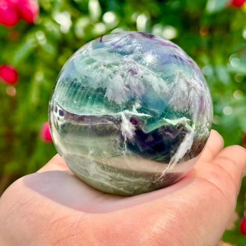 Feather Fluorite Sphere