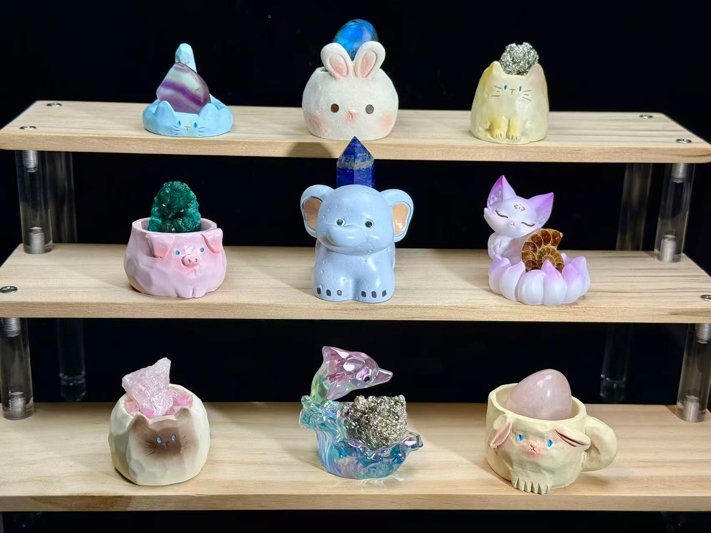 Natural Crystal Stone mystery box,Cute Pet Base,Raw Stone