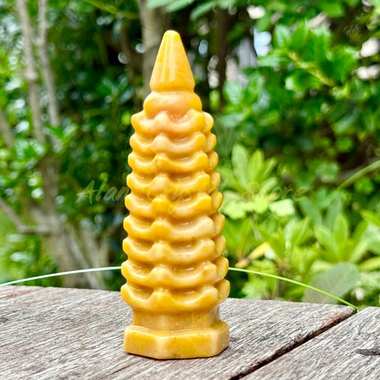 Natural Crystal Quartz Wenchang Pagoda Carving.1PC